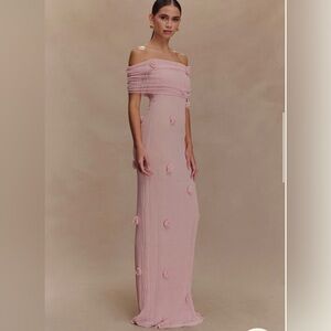 Meshki Brynn Orchid Knit Maxi dress Pastel  Pink